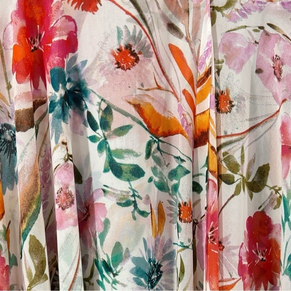 NWT Calvin Klein Floral Surplice Midi Dress Women's Size 2 - Picture 5 of 7